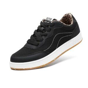 STQ Canvas Shoes for Women Lace Up Walking Sneakers Black Size 8.5 NEW